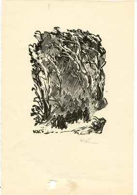 Козловский Константин Степанович. Лот из 20 двух иллюстраций к различным произведениям с приложением четырех рукописных писем автора, адресованных коллекционеру М.В. Трухницкому